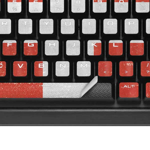Denmark Flag Distressed K95 RGB PLATINUM Mechanical Gaming Keyboard Skin